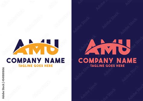 Letter AMU logo design vector template, AMU logo Stock Vector | Adobe Stock