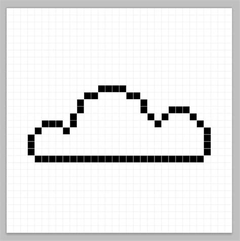 Pixel Drawing, Body Drawing, Sky Color, Light Blue Color, Cloud Outline ...