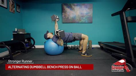 Alternating Dumbbell Bench Press on Ball DEMO - YouTube