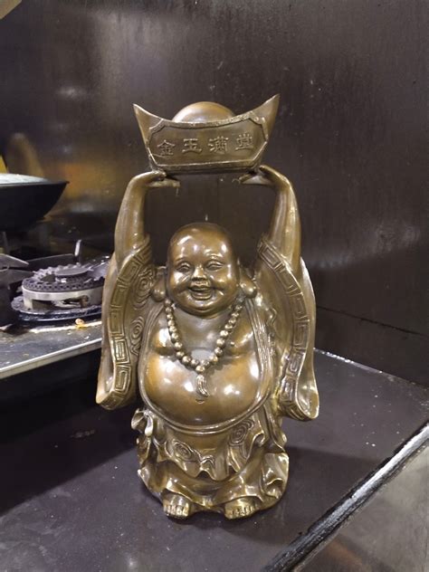 Brass lucky laughing buddha statue, Hobbies & Toys, Memorabilia ...