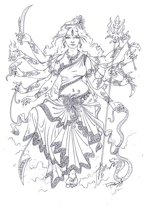 Pencil Drawings Of Goddess Durga - pencildrawing2019