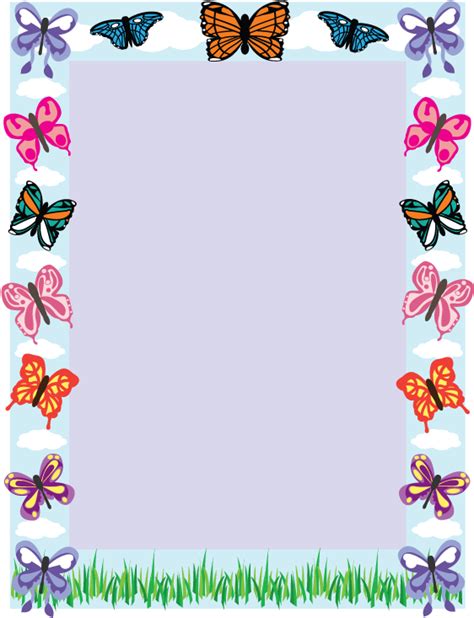 Download Butterfly Border Designs For Paper - Free Mothers Day Borders ...