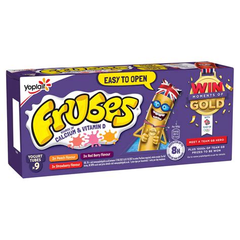 Frubes Strawberry, Red Berry and Peach Flavour Tubes 9 x 37g (333g) | Kids Yogurt | Iceland Foods