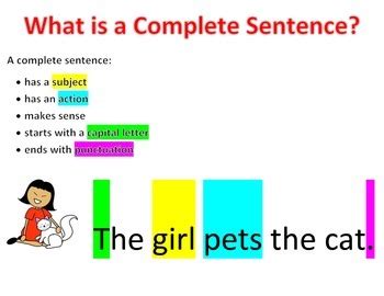 Complete Sentence poster by Diane Wieferich | TPT