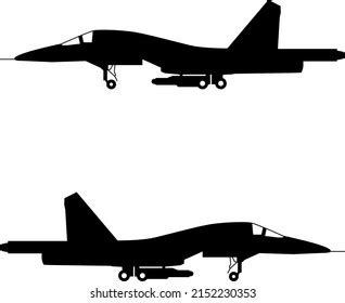 Su34 Russian Fighterbomber Aircraft Icon Vector Stock Vector (Royalty Free) 2152230353 ...