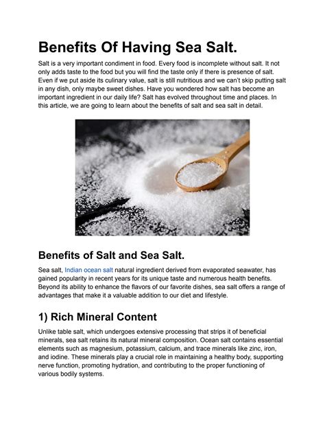 Benefits Of Having Sea Salt. by Iorganic - Issuu