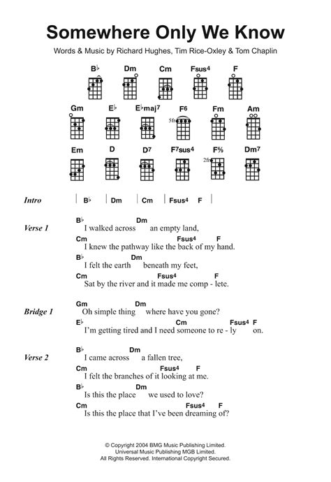 Somewhere Guitar Chords