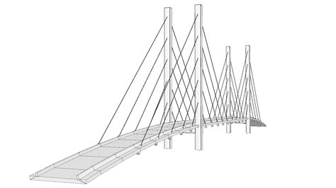 3D cable-stayed bridge - TurboSquid 1392830