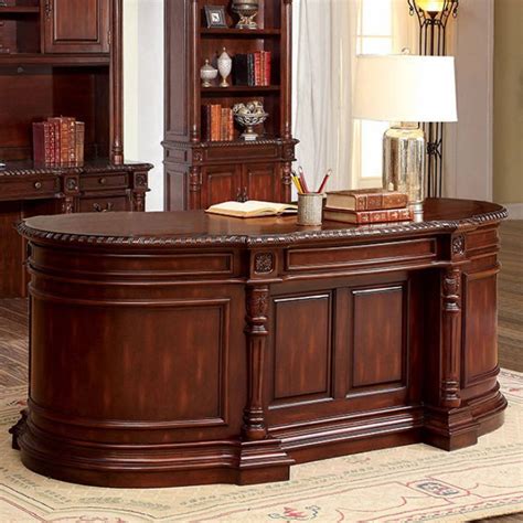 Furniture of America Roosevelt Oval Office Desk | The Classy Home