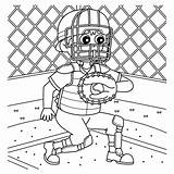 Premium Vector  Baseball Catcher Coloring Page For Kids sketch template