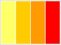 Color Scheme with #FFFF66 #FFCC00 #FF9900 #FF0000 | Red colour palette, Red color schemes ...