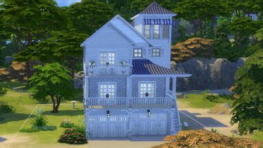 White Coastal Home by nifflr at Mod The Sims - Lana CC Finds
