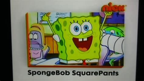 Nickelodeon Bumper (2009-2010) Coming Up SpongeBob SquarePants / Now More SpongeBob SquarePants ...