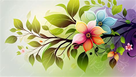 Premium Photo | Vector gradient spring floral background