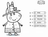 Peppa Pig Color By Number coloring Pages  ColoringLib sketch template