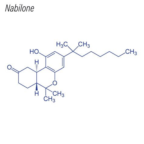 Vector Skeletal formula of Nabilone. Drug chemical molecule. 6472969 ...