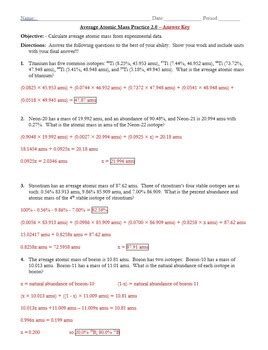 Average Atomic Mass Gizmo Worksheet Answer Key Pdf » Semanario Worksheet for Student