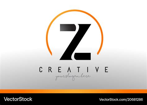 Z letter logo design with black orange color cool Vector Image