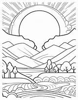 Dazzling Sunset Coloring Pages  Free Printable Art For Kids sketch template