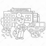 Hospital Coloring Pages Doctor sketch template
