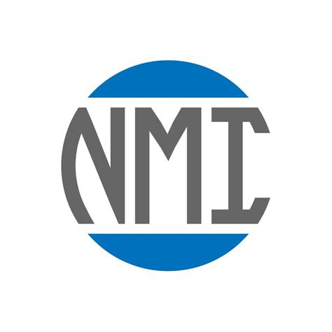 diseño de logotipo de letra nmi sobre fondo blanco. concepto de logotipo de círculo de iniciales ...