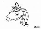 Unicorn Head Coloring Page sketch template