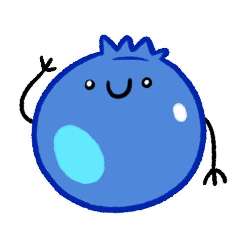 Blueberry Cartoon Cute Wave GIF | GIFDB.com