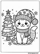 8 Free Printable Christmas Cat Coloring Pages sketch template