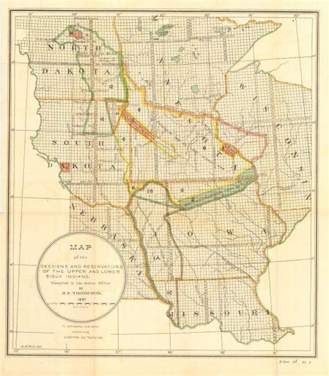 "Map of the Cessions and Reservations of the Upper and Lower Sioux Indians", U.S. Bureau of ...