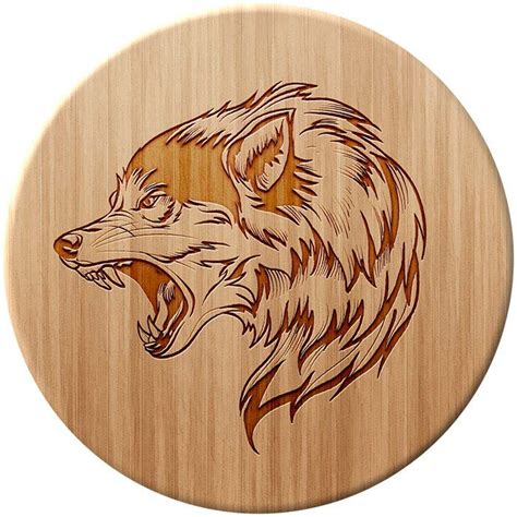 Wolf Laser Cut DXF File Free Download - 3axis.co | Wood engraving ...