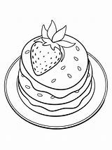Strawberry Pancake Coloring Page Sweet And Delicious Fun  Premium AI sketch template