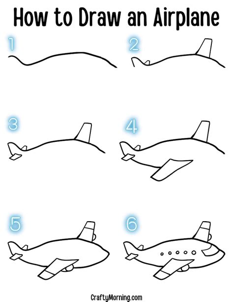 How to Draw an Airplane (Easy Step by Step Drawing) - Crafty Morning