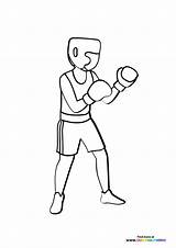 Boxer Getting Ready  Coloring Pages For Kids sketch template
