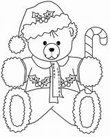 Teddy Bear Christmas Coloring Page  Free Printable Pages sketch template