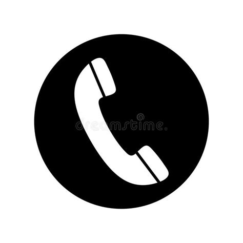 Phone Icon in Black and White. Telephone Symbol. Vector Illustration. Stock Vector ...