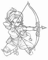 Fantasy Archer Coloring Pages sketch template