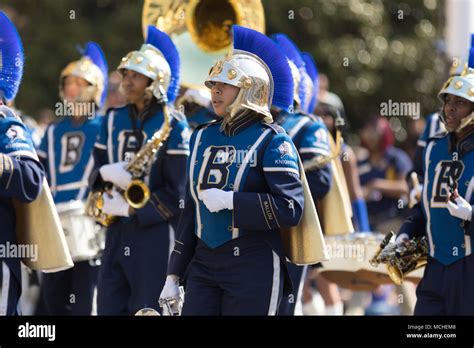 Washington, D.C., USA - April 14, 2018 Ballou High School Majerstic Knights Marching Band in the ...