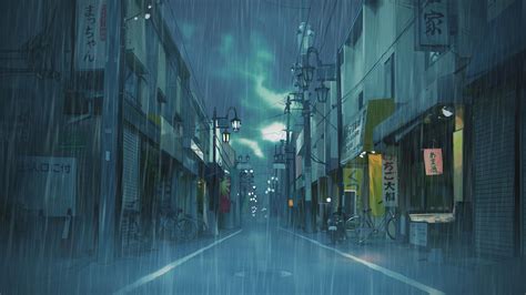 ArtStation - The rainy town of Japan BG , Satoshi Ueda