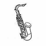 Saxophone Line Drawing Coloring Page For Kids Illustration Stock  sketch template