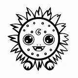 Fuzzy Monster Picture To Color  Coloring Page sketch template