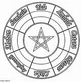Wiccan Pentagram Coloring Sketch Page sketch template