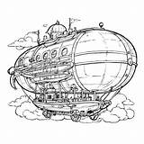 Download Steampunk Themed Airship Coloring Page Coloring Pages Online  sketch template