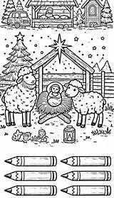 43  Christmas Crib Coloring Pages Free Magic Of The Nativity sketch template