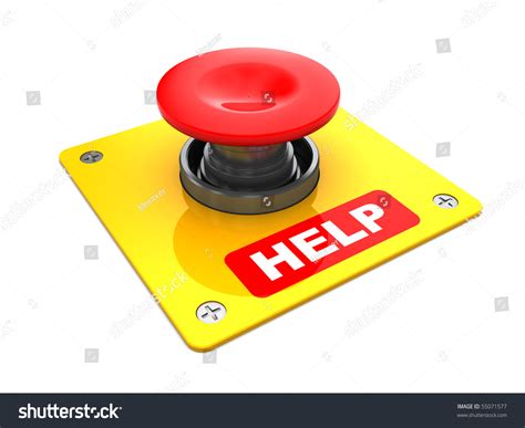 3d Illustration Of Red Button With 'Help' Caption, Over White ...