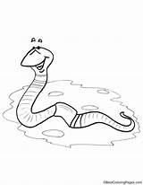 Happy earthworm coloring Page sketch template