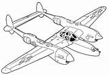 Lockheed P 38 Lightning Airplane Coloring Pages Plane  Vrogueco sketch template