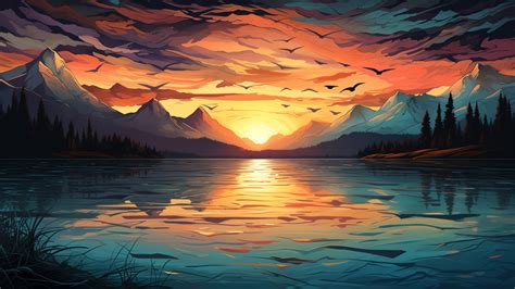 1600x900 Resolution Mountain Lake HD Twilight Aesthetic 1600x900 ...