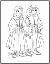 Thanksgiving Pilgrims Coloring Page  Print It Free sketch template