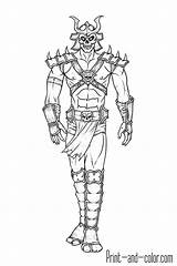 Scorpion Coloring Pages Mortal Kombat Print And Color  sketch template
