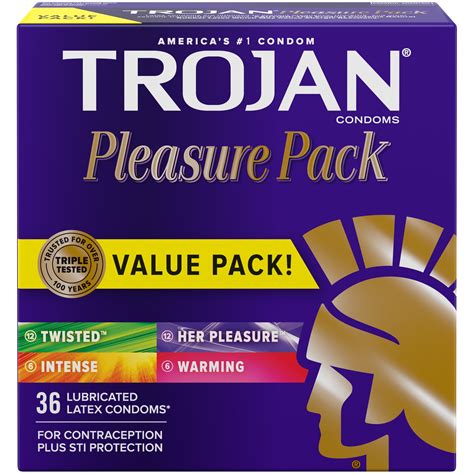 Trojan Pleasure Variety Pack Lubricated Condoms - 36 Count - Walmart ...